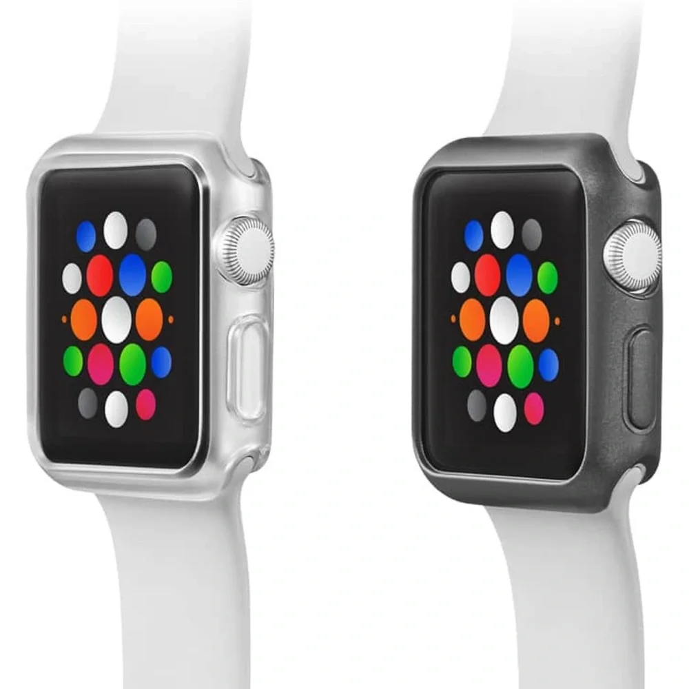 2PK-Modal-Bumper for smartwatch thermoplastic polyurethane -42mm/spacegrey&clear